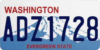 WA license plate ADZ1728