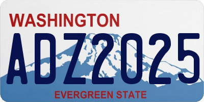 WA license plate ADZ2025