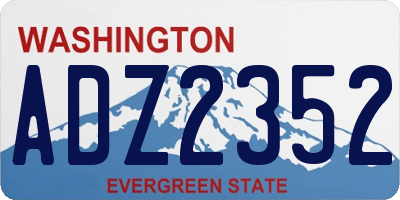 WA license plate ADZ2352