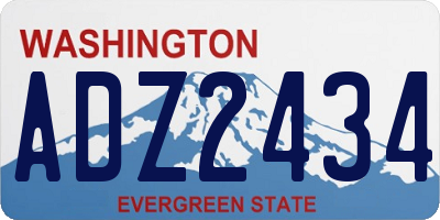 WA license plate ADZ2434