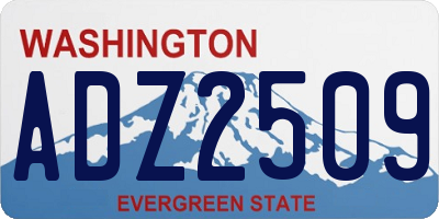 WA license plate ADZ2509
