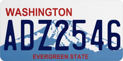 WA license plate ADZ2546