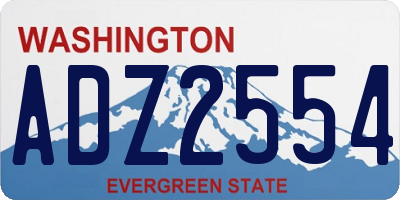 WA license plate ADZ2554