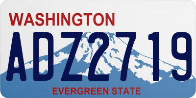 WA license plate ADZ2719