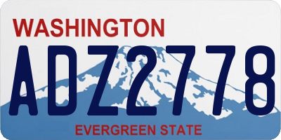 WA license plate ADZ2778