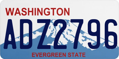 WA license plate ADZ2796