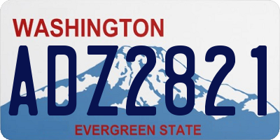 WA license plate ADZ2821