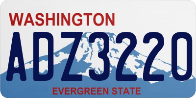 WA license plate ADZ3220