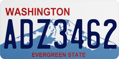 WA license plate ADZ3462