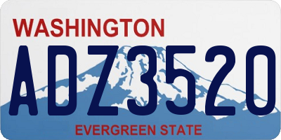 WA license plate ADZ3520