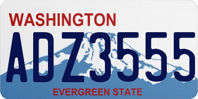 WA license plate ADZ3555