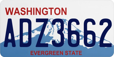 WA license plate ADZ3662