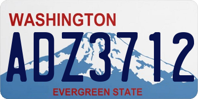 WA license plate ADZ3712