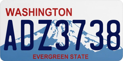 WA license plate ADZ3738