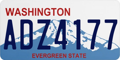 WA license plate ADZ4177