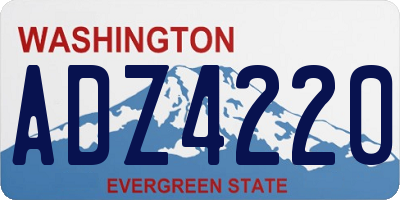 WA license plate ADZ4220