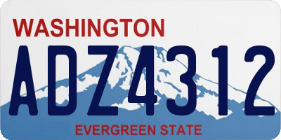 WA license plate ADZ4312