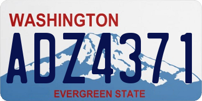 WA license plate ADZ4371