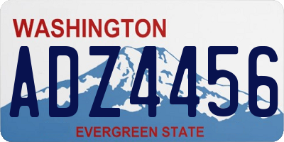 WA license plate ADZ4456