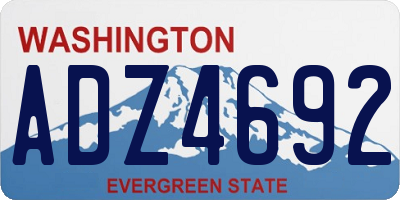 WA license plate ADZ4692
