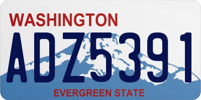 WA license plate ADZ5391