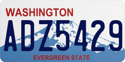 WA license plate ADZ5429