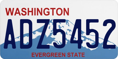 WA license plate ADZ5452
