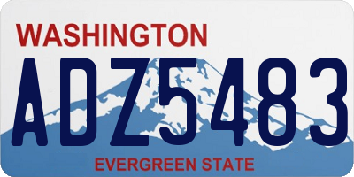 WA license plate ADZ5483
