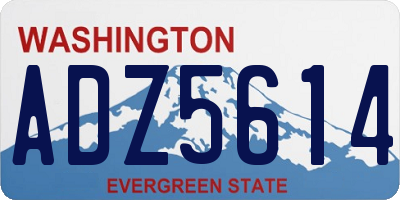 WA license plate ADZ5614