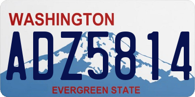WA license plate ADZ5814