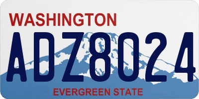 WA license plate ADZ8024