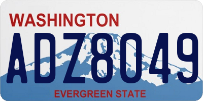 WA license plate ADZ8049