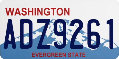WA license plate ADZ9261
