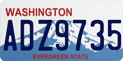 WA license plate ADZ9735