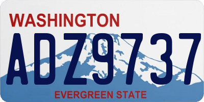 WA license plate ADZ9737