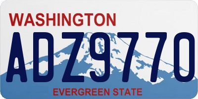 WA license plate ADZ9770