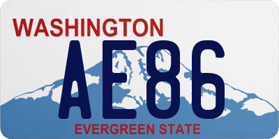 WA license plate AE86