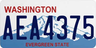 WA license plate AEA4375