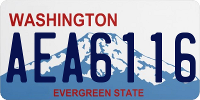 WA license plate AEA6116