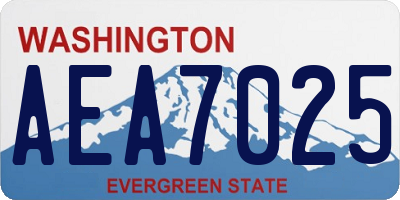 WA license plate AEA7025