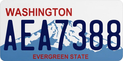 WA license plate AEA7388
