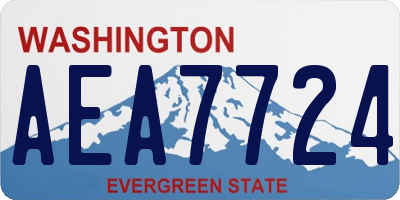 WA license plate AEA7724