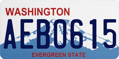 WA license plate AEB0615