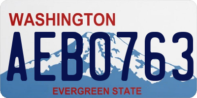 WA license plate AEB0763