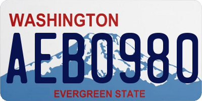 WA license plate AEB0980
