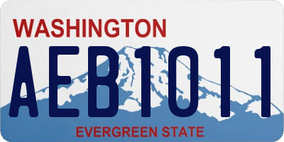 WA license plate AEB1011