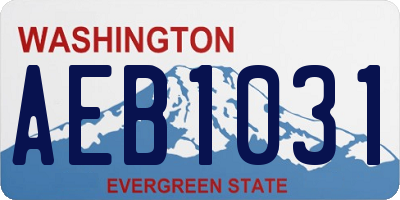 WA license plate AEB1031