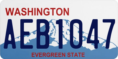 WA license plate AEB1047
