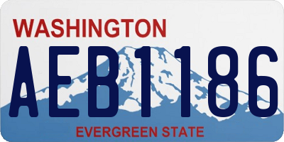 WA license plate AEB1186