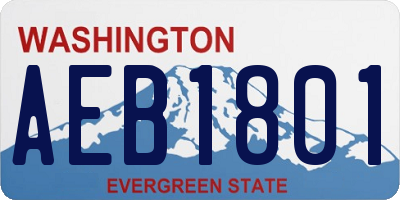 WA license plate AEB1801